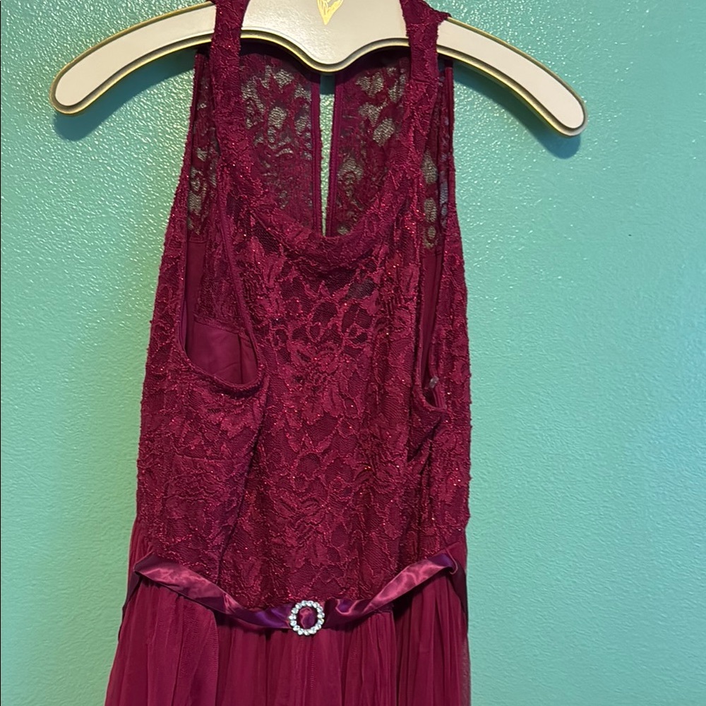 Elegant Burgundy Lace Dress